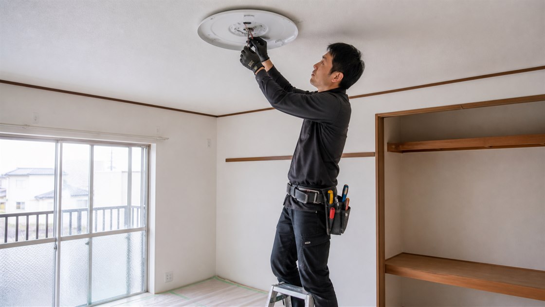 室内照明の配線と器具を施工する電気工事士